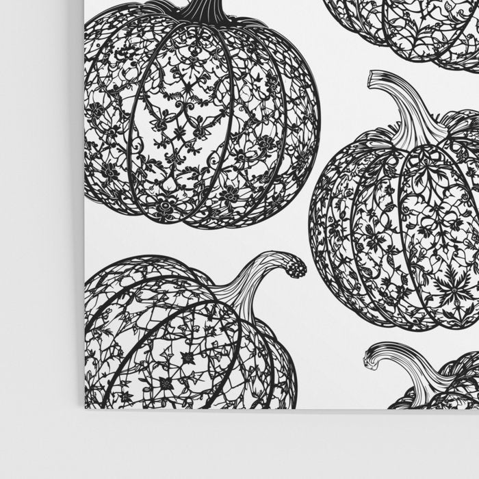 Lace Pumpkin Halloween Pattern Needle Bobbin Crochet Thread Poster Gallery Image 3