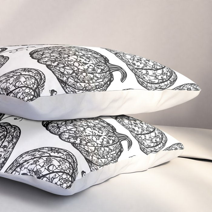 Lace Pumpkin Halloween Pattern Needle Bobbin Crochet Thread Pillow Sham Gallery Image 3