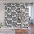 Lace Pumpkin Halloween Pattern Needle Bobbin Crochet Thread Wall Mural Gallery Image 1