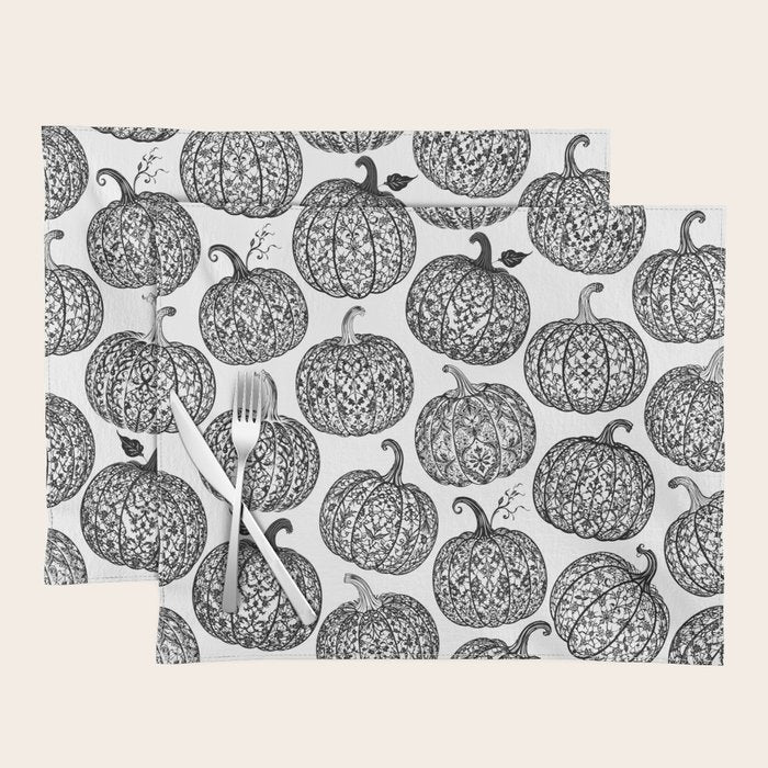 Lace Pumpkin Halloween Pattern Needle Bobbin Crochet Thread Placemat Gallery Image 1
