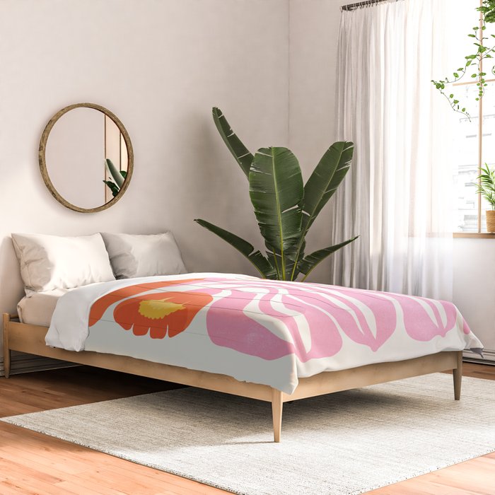 Coral Cosmos: Les Fleurs | Flower Market 05 | Spring Summer 23 Comforter Gallery Image 2