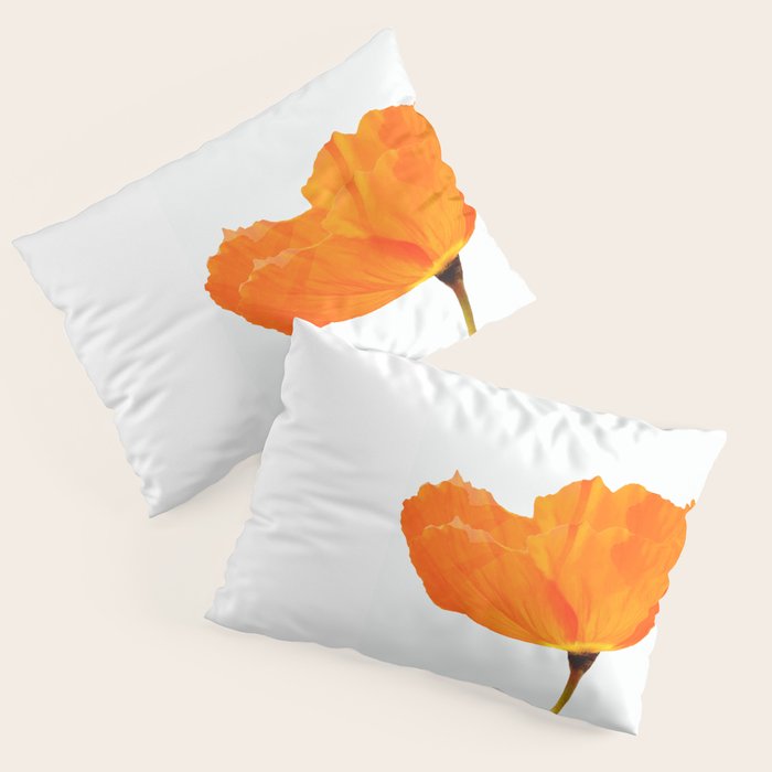 One And Only - Orange Poppy White Background #decor #society6 #buyart Pillow Sham Gallery Image 3