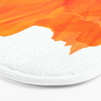 One And Only - Orange Poppy White Background #decor #society6 #buyart Bath Mat Gallery Image 3