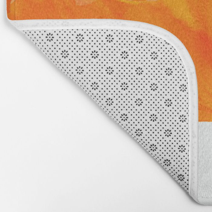 One And Only - Orange Poppy White Background #decor #society6 #buyart Bath Mat Gallery Image 2