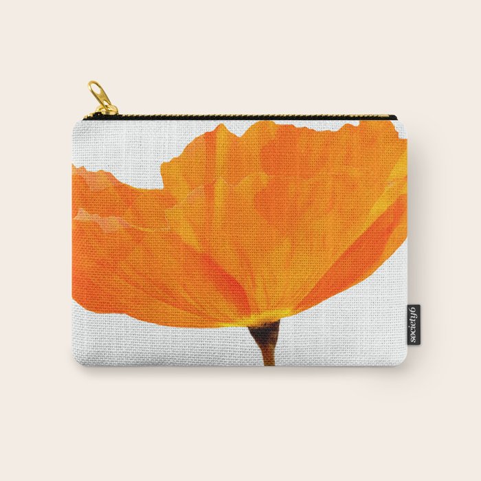 One And Only - Orange Poppy White Background #decor #society6 #buyart Carry All Pouch Gallery Image 1