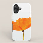 One And Only - Orange Poppy White Background #decor #society6 #buyart iPhone Case Gallery Image 1
