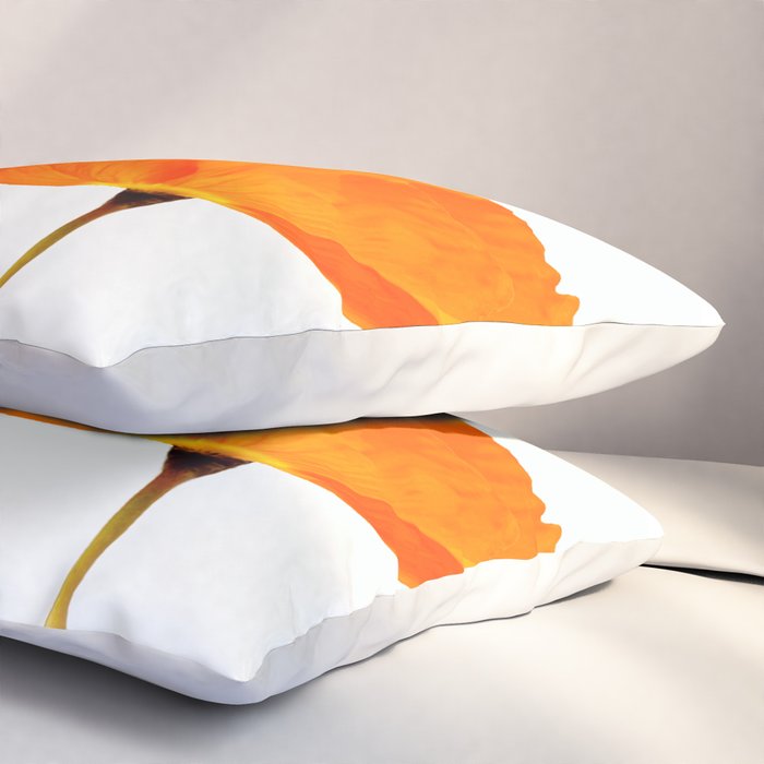 One And Only - Orange Poppy White Background #decor #society6 #buyart Pillow Sham Gallery Image 3