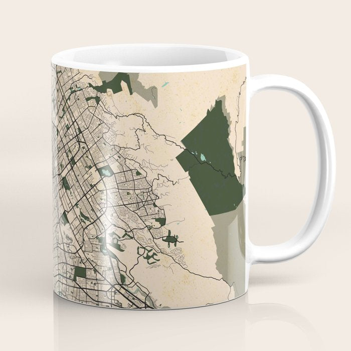 San Jose City Map of California, USA - Vintage Coffee Mug Gallery Image 1