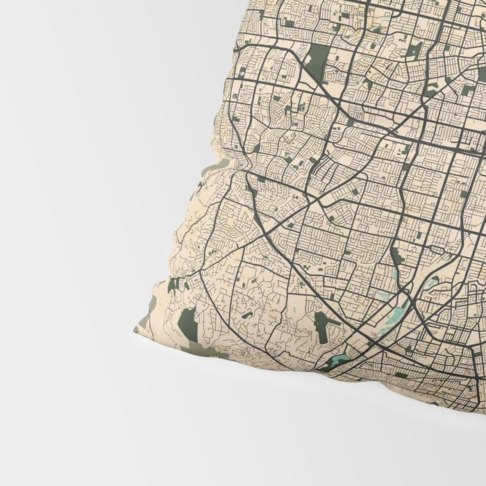 San Jose City Map of California, USA - Vintage Pillow Sham Gallery Image 4