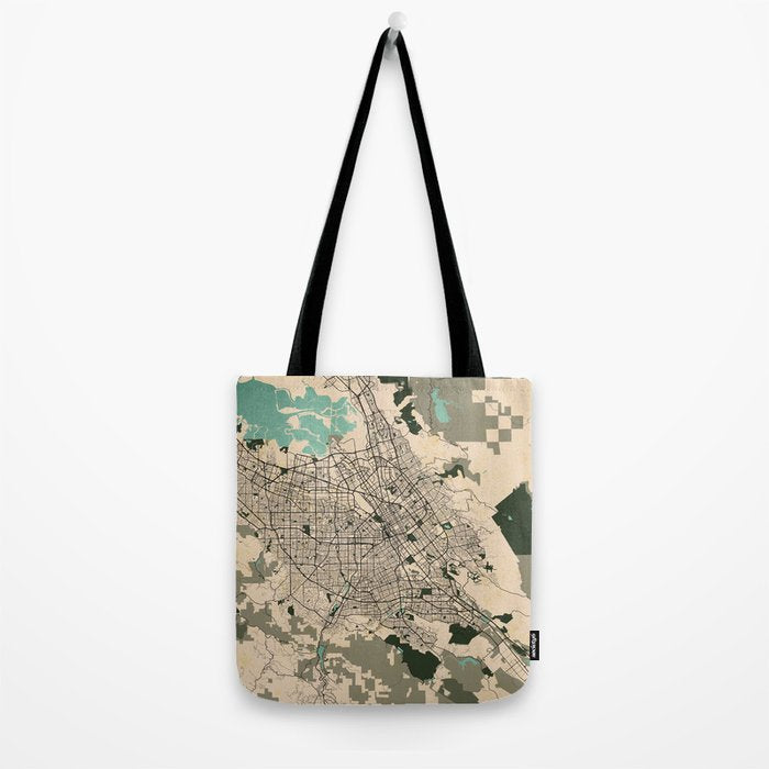 San Jose City Map of California, USA - Vintage Tote Bag Gallery Image 2