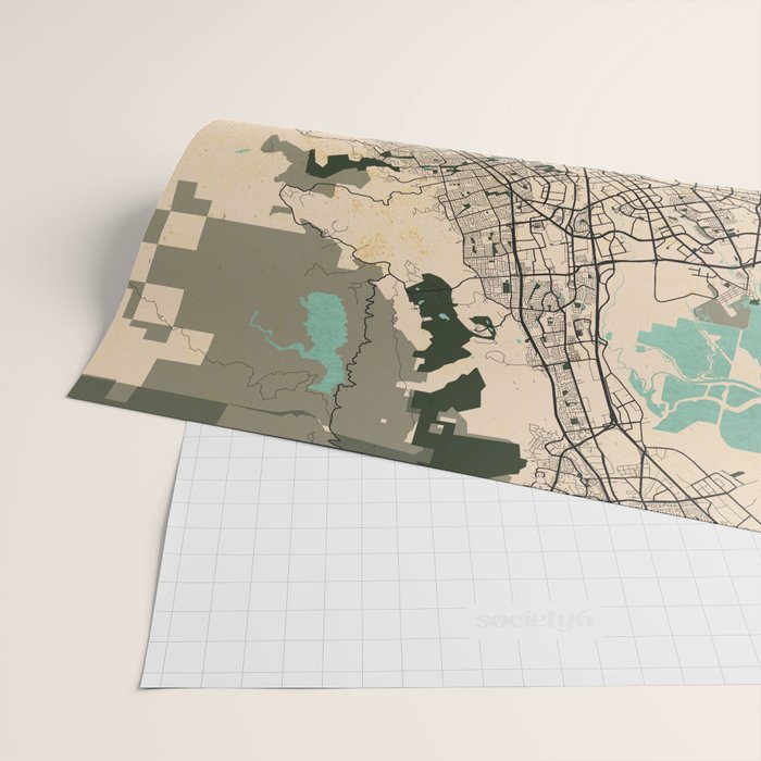 San Jose City Map of California, USA - Vintage Wrapping Paper Gallery Image 2