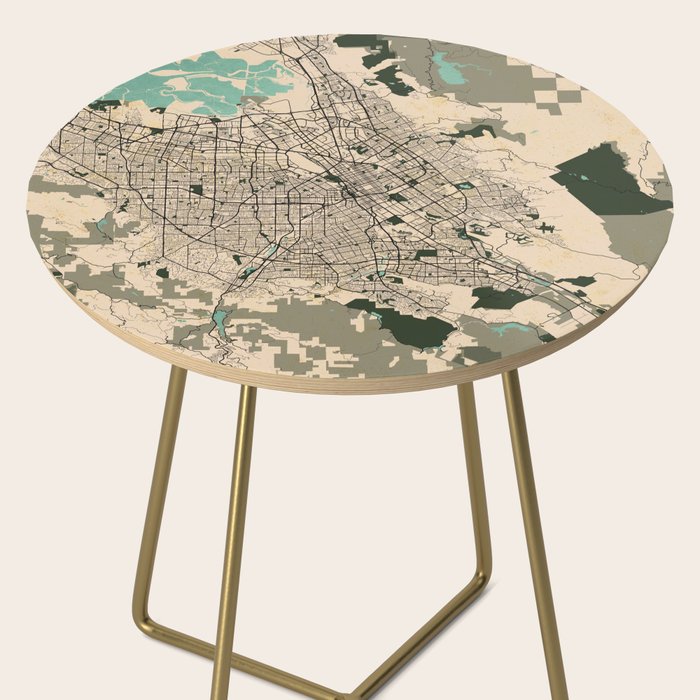 San Jose City Map of California, USA - Vintage Side Table Gallery Image 2