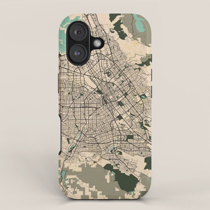 San Jose City Map of California, USA - Vintage iPhone Case Gallery Image 1