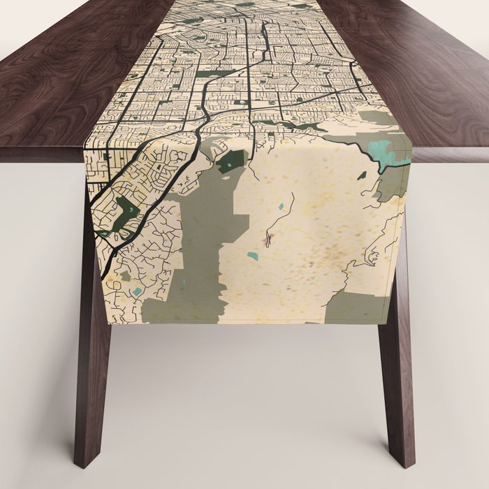 San Jose City Map of California, USA - Vintage Table Runner Gallery Image 1