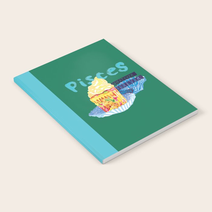 Pisces Chill Vibes in Chive Green | Zodiac Series  Notebook Gallery Image 2