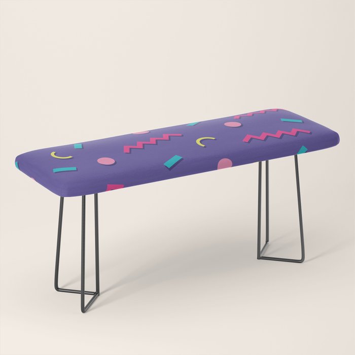 Memphis Pattern 20 - Miami Vice / 80s Retro Bench Gallery Image 1