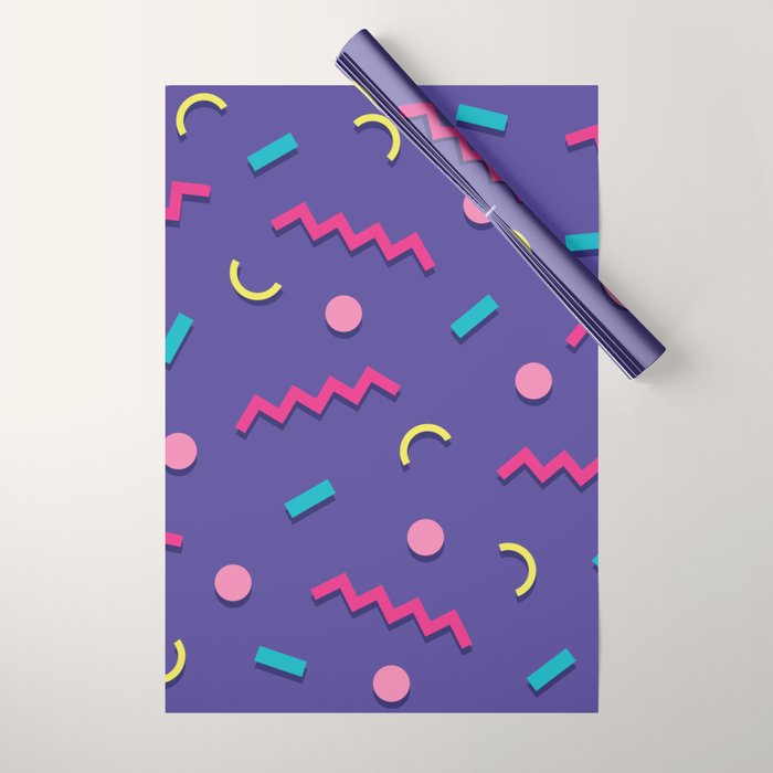 Memphis Pattern 20 - Miami Vice / 80s Retro Wrapping Paper Gallery Image 1
