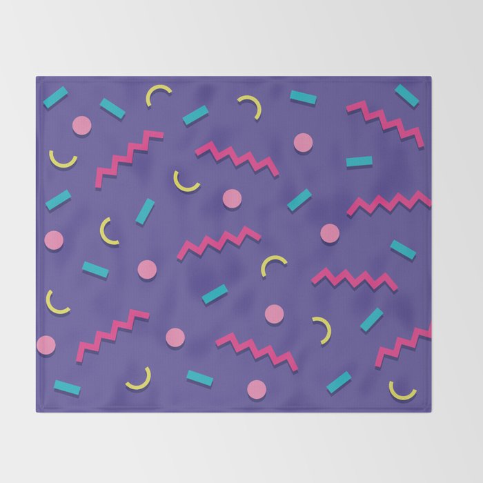 Memphis Pattern 20 - Miami Vice / 80s Retro Throw Blanket Gallery Image 2