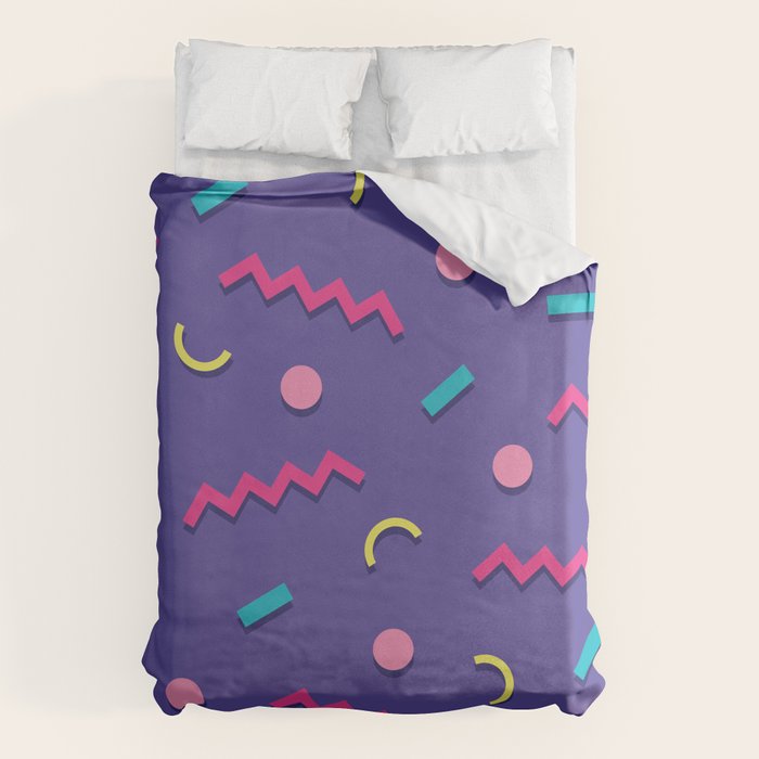 Memphis Pattern 20 - Miami Vice / 80s Retro Duvet Cover Gallery Image 1