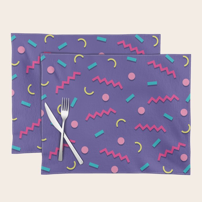 Memphis Pattern 20 - Miami Vice / 80s Retro Placemat Gallery Image 1
