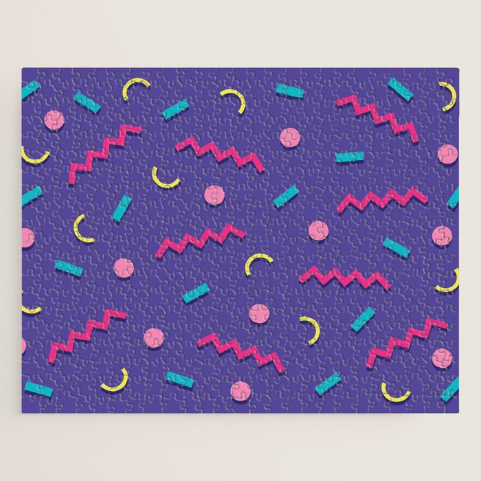 Memphis Pattern 20 - Miami Vice / 80s Retro Jigsaw Puzzle Gallery Image 1