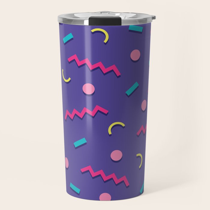 Memphis Pattern 20 - Miami Vice / 80s Retro Travel Mug Gallery Image 1