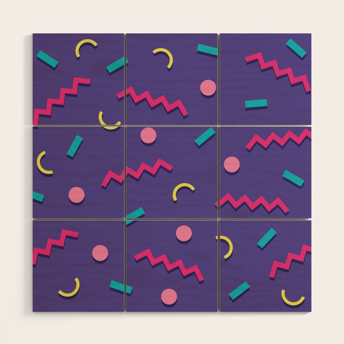 Memphis Pattern 20 - Miami Vice / 80s Retro Wood Wall Art Gallery Image 1