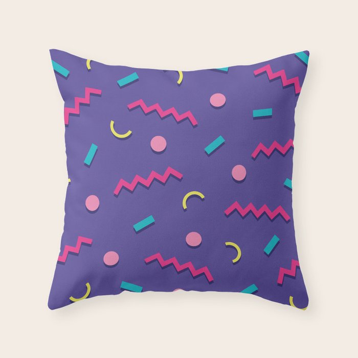 Memphis Pattern 20 - Miami Vice / 80s Retro Throw Pillow Gallery Image 6