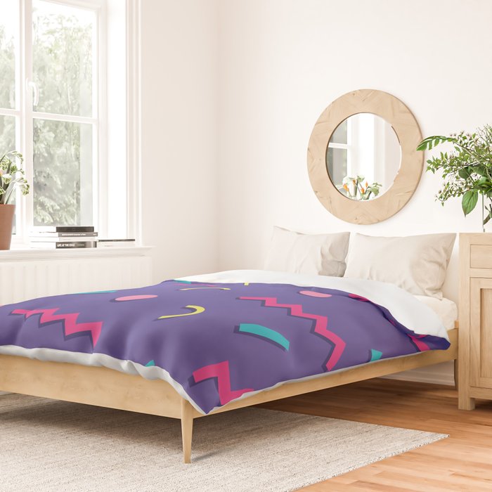 Memphis Pattern 20 - Miami Vice / 80s Retro Duvet Cover Gallery Image 2