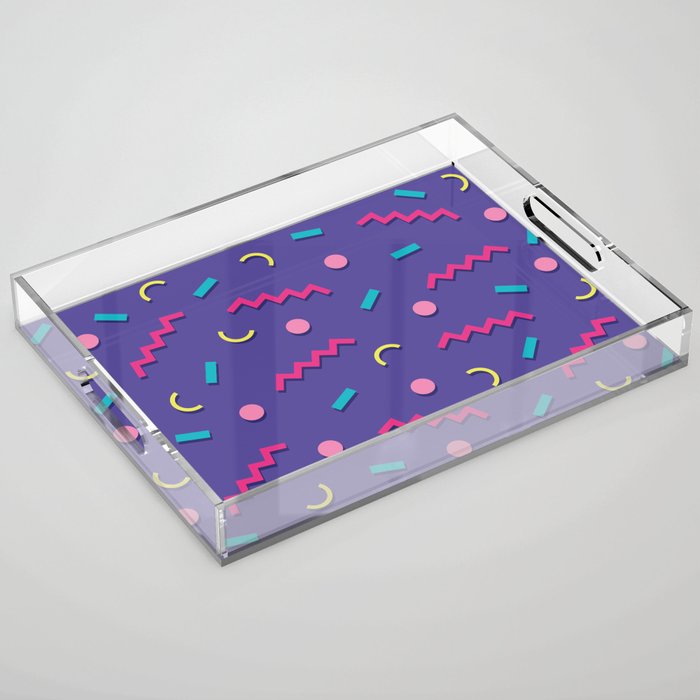 Memphis Pattern 20 - Miami Vice / 80s Retro Acrylic Tray Gallery Image 1