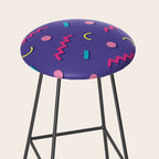 Memphis Pattern 20 - Miami Vice / 80s Retro Stool Gallery Image 2