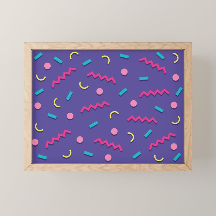 Memphis Pattern 20 - Miami Vice / 80s Retro Mini Art Print Gallery Image 1