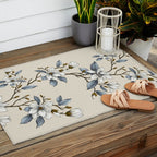 Elegant branch of white magnolia Outdoor Rug Gallery Image 2