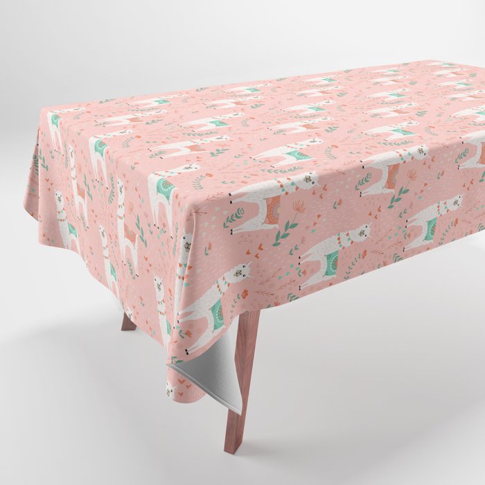 Lovely Llama on Pink Tablecloth Gallery Image 1