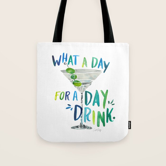 What a Day for a Day Drink - Blue & Green Palette Tote Bag Gallery Image 1