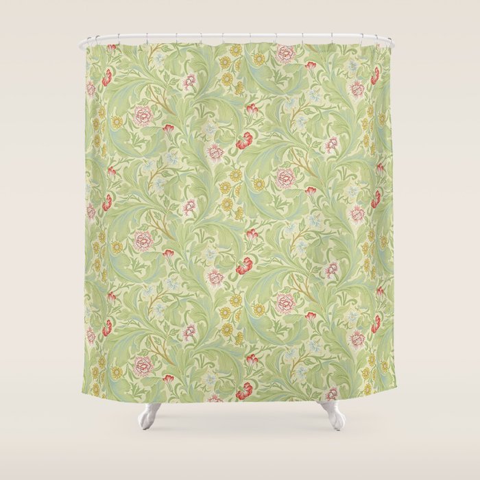 William Morris Leicester Green Multi Shower Curtain Gallery Image 1