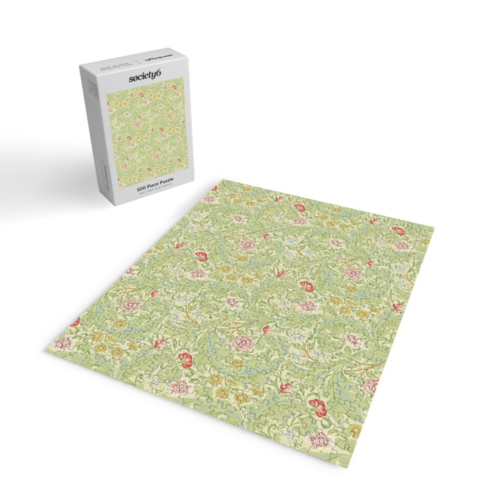 William Morris Leicester Green Multi Jigsaw Puzzle Gallery Image 2