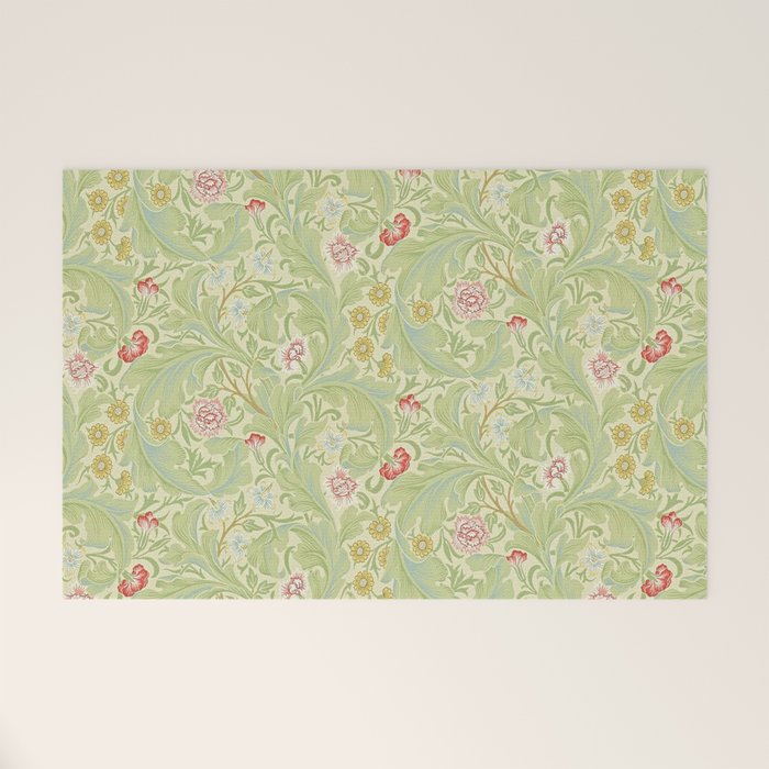 William Morris Leicester Green Multi Welcome Mat Gallery Image 1