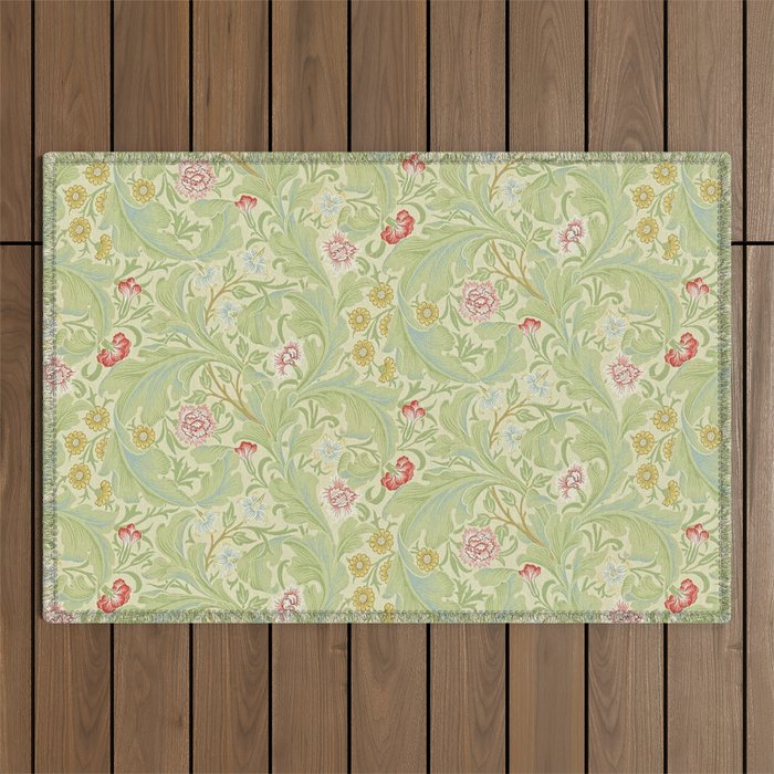 William Morris Leicester Green Multi Outdoor Rug Gallery Image 1
