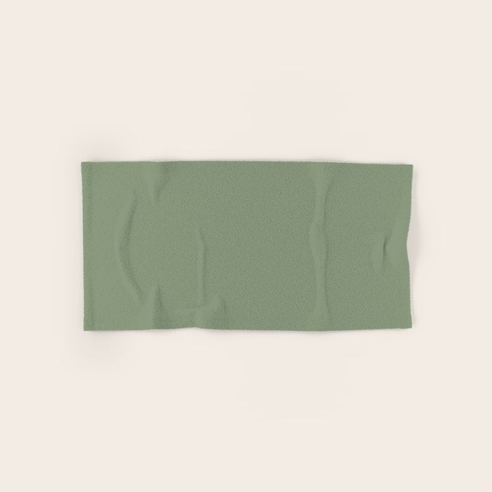 LAUREL TREE SOLID COLOR Plain Muted Green Shade Bath Towel Gallery Image 1