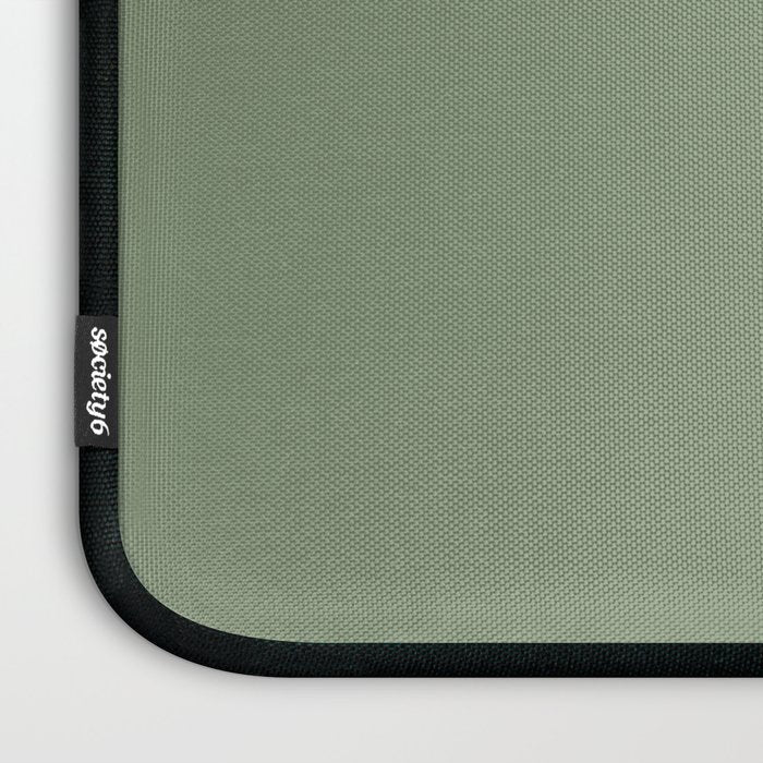 LAUREL TREE SOLID COLOR Plain Muted Green Shade Laptop Sleeve Gallery Image 3