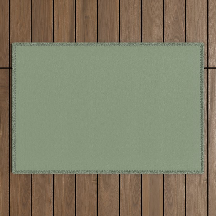 LAUREL TREE SOLID COLOR Plain Muted Green Shade Outdoor Rug Gallery Image 1