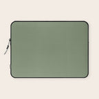 LAUREL TREE SOLID COLOR Plain Muted Green Shade Laptop Sleeve Gallery Image 1