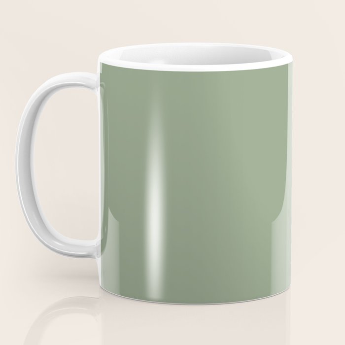 LAUREL TREE SOLID COLOR Plain Muted Green Shade Coffee Mug Gallery Image 3