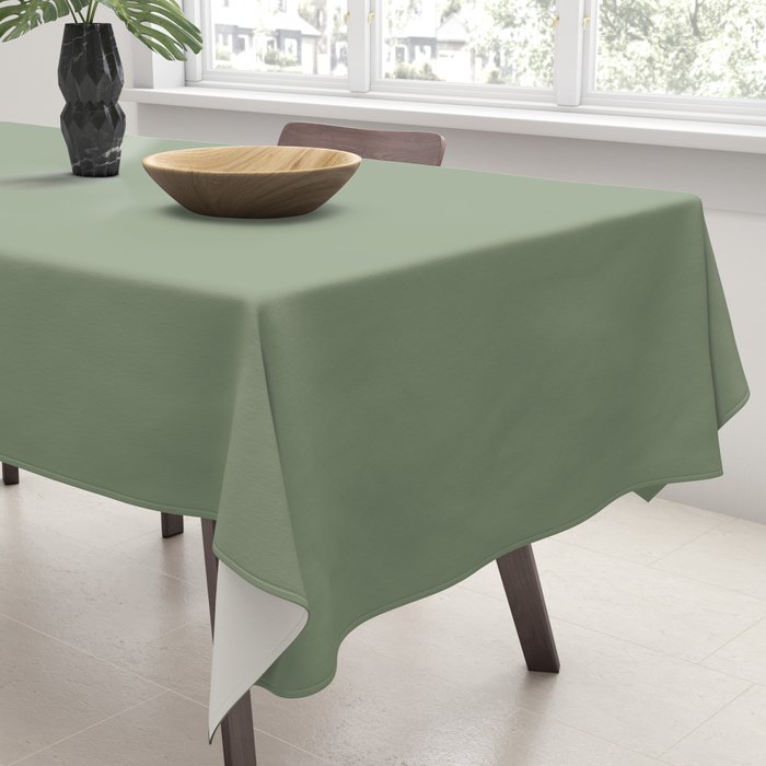 LAUREL TREE SOLID COLOR Plain Muted Green Shade Tablecloth Gallery Image 3