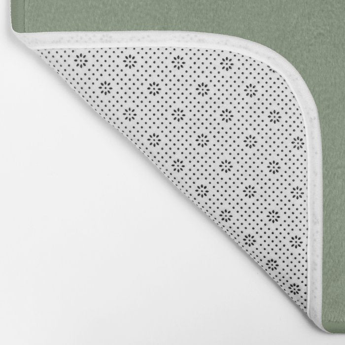 LAUREL TREE SOLID COLOR Plain Muted Green Shade Bath Mat Gallery Image 2