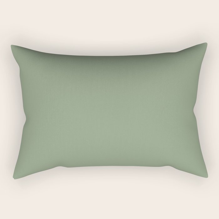 LAUREL TREE SOLID COLOR Plain Muted Green Shade Rectangular Pillow Gallery Image 2