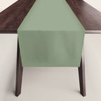 LAUREL TREE SOLID COLOR Plain Muted Green Shade Table Runner Gallery Image 1
