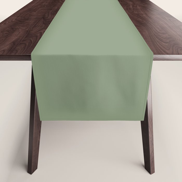 LAUREL TREE SOLID COLOR Plain Muted Green Shade Table Runner Gallery Image 1