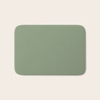 LAUREL TREE SOLID COLOR Plain Muted Green Shade Bath Mat Gallery Image 1